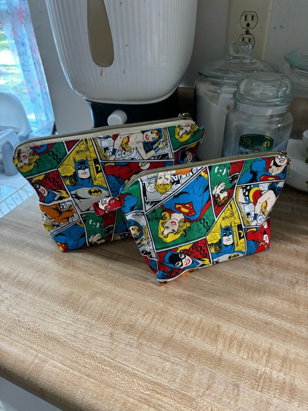 Comic Panel Zip Pouches - Twin Set